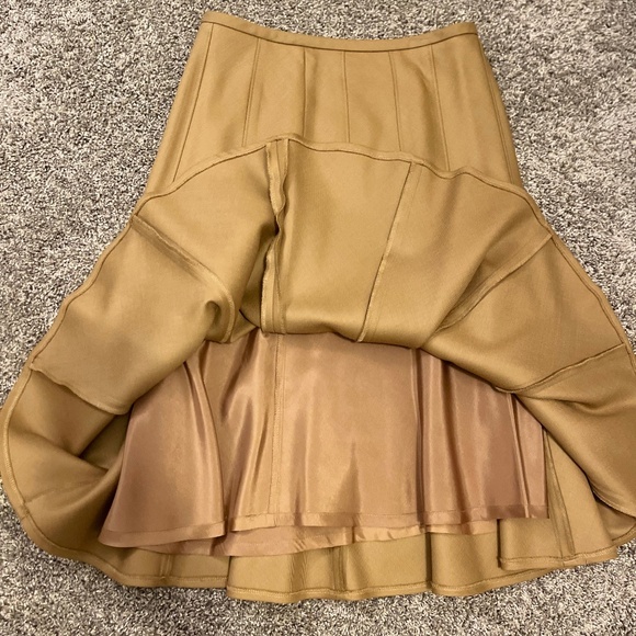 Vintage Wool Camel pleated lined Skirt. SZ:2 - Picture 2 of 5